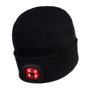 Шапка B028BKR Portwest з LED фонариком, черная. Photo 2